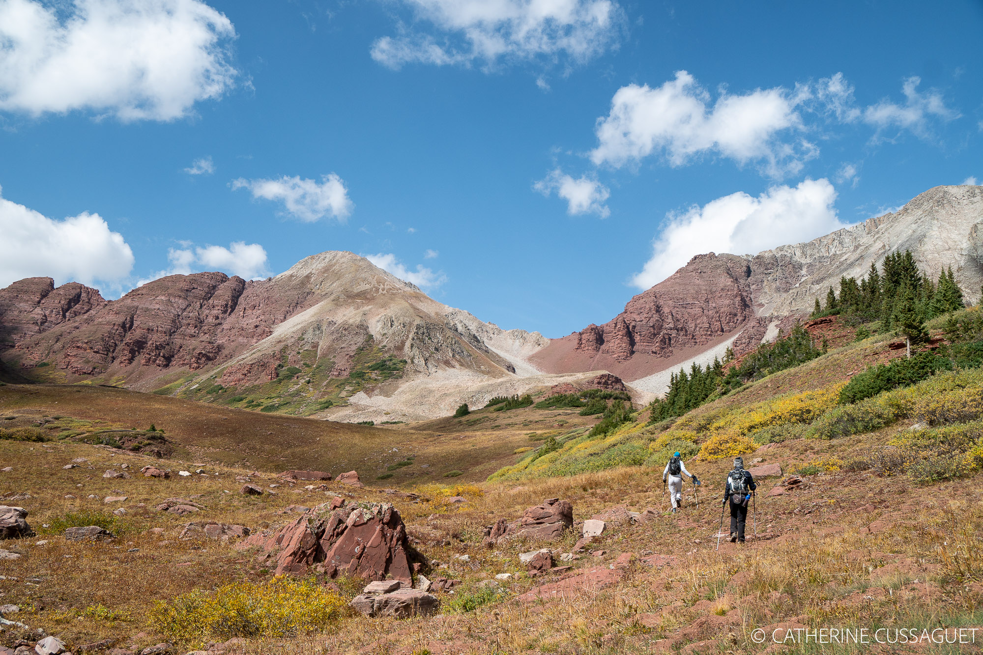 hikers, red rocks