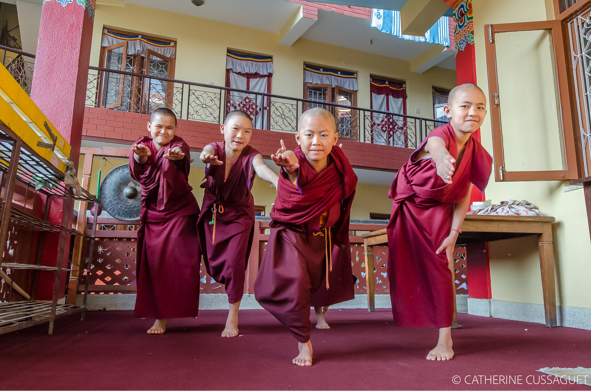 nuns doing yoga