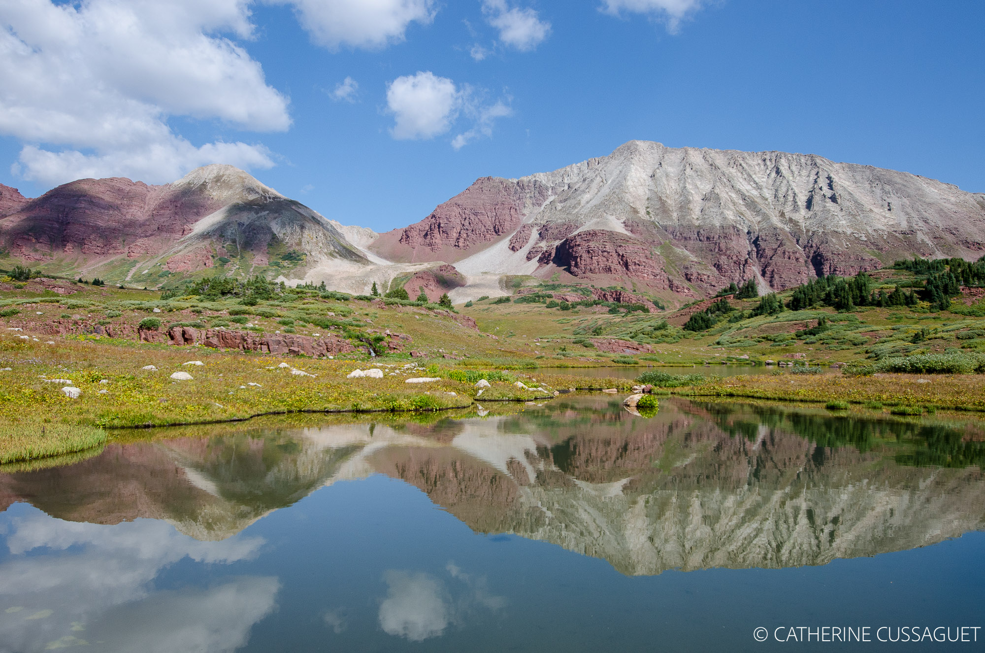 reflection of mountain in water